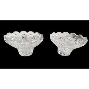 PAIR Candlestick Holders 24% Lead Crystal 3.5 x 2 in West Germany Christmas GIFT